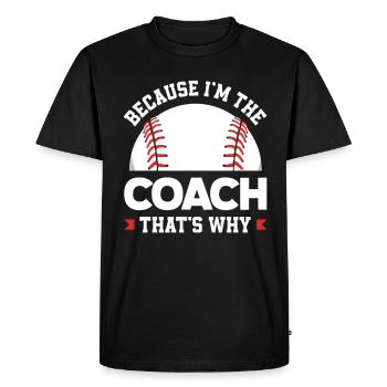 Funny Baseball - Men's Premium Organic T-Shirt - black - Front - Nico (187cm)