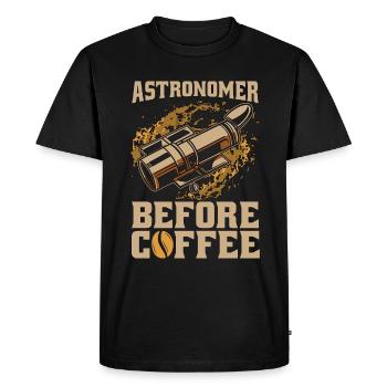 Astronome avant le café Astrologue amateur de café - T-shirt Premium bio Homme - noir - Devant - Nico (187cm)