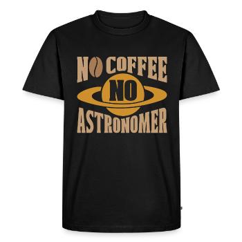 Astronome Pas de café Pas d’astrologue Amateur de café - T-shirt Premium bio Homme - noir - Devant - Nico (187cm)