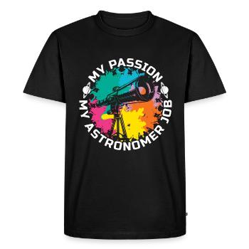 Astronome Ma Passion Mon Métier d’Astronome Astrologue - T-shirt Premium bio Homme - noir - Devant - Nico (187cm)