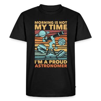 Astronome Le matin n’est pas mon heure Je suis astrologue - T-shirt Premium bio Homme - noir - Devant - Nico (187cm)