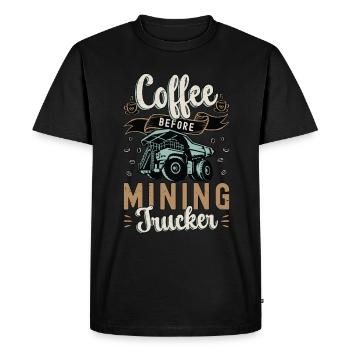 Café de camionneur minier avant l’amateur de café de mineur - T-shirt Premium bio Homme - noir - Devant - Nico (187cm)