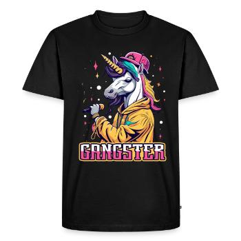 Licorne Gangsta - T-shirt Premium bio Homme - noir - Devant - Nico (187cm)