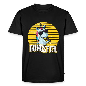 Licorne Gangsta - T-shirt Premium bio Homme - noir - Devant - Nico (187cm)
