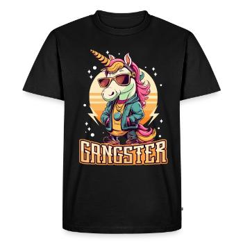 Licorne Gangsta - T-shirt Premium bio Homme - noir - Devant - Nico (187cm)