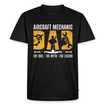 Aircraft Mechanic Dad The Idol Aviation Engineer - Men's Premium Organic T-Shirt - black - Front - Nico (187cm)