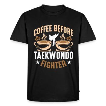 Taekwondo Fighter Coffee Taekwondo Coffee Lover - T-shirt Premium bio Homme - noir - Devant - Nico (187cm)