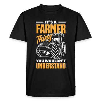 Funny Farmer Farm Farmer Gift - Men's Premium Organic T-Shirt - black - Front - Nico (187cm)
