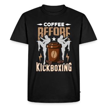 Kickboxer Coffee Avant Amateur de café de boxe thaïlandaise - T-shirt Premium bio Homme - noir - Devant - Nico (187cm)
