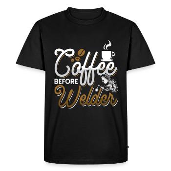 Soudeur Café Avant Soudeur Métallurgie Amateur de café - T-shirt Premium bio Homme - noir - Devant - Nico (187cm)