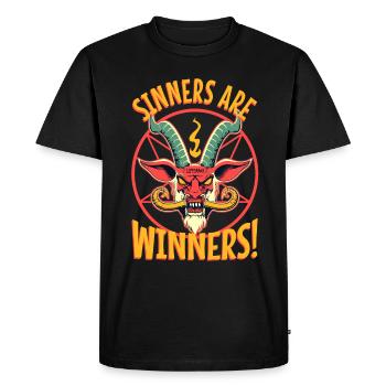 Sinners are Winners - Lifeerror - Men's Premium Organic T-Shirt - black - Front - Nico (187cm)