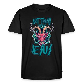Not Today Jesus - Lifeerror - Men's Premium Organic T-Shirt - black - Front - Nico (187cm)