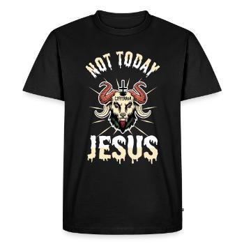 Not Today Jesus - Lifeerror - Men's Premium Organic T-Shirt - black - Front - Nico (187cm)