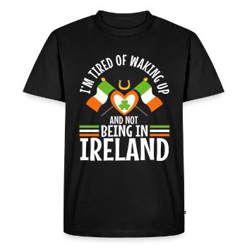 J’en ai marre de me réveiller et de ne pas être en Irlande - T-shirt Premium bio Homme - noir - Devant - Nico (187cm)