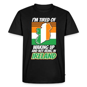 J’en ai marre de me réveiller et de ne pas être en Irlande - T-shirt Premium bio Homme - noir - Devant - Nico (187cm)