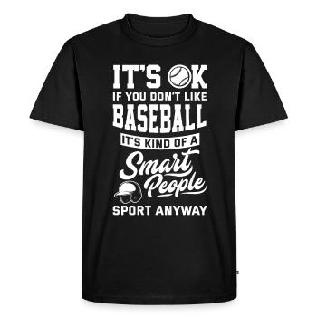 Funny Baseball - Men's Premium Organic T-Shirt - black - Front - Nico (187cm)