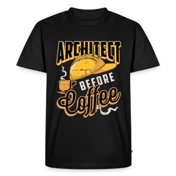 Architect Before Coffee Engineering Coffee Lover - Men's Premium Organic T-Shirt - black - Front - Nico (187cm)