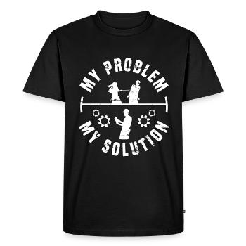 Architect My Problem My Solution Pictogram Dad Mom - Men's Premium Organic T-Shirt - black - Front - Nico (187cm)