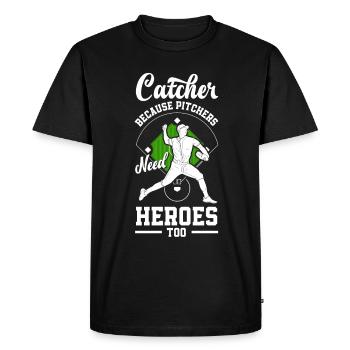 Funny Baseball - Men's Premium Organic T-Shirt - black - Front - Nico (187cm)