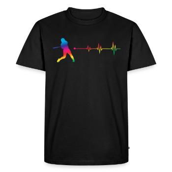 Funny Baseball - Men's Premium Organic T-Shirt - black - Front - Nico (187cm)