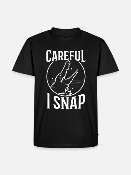 Careful i snap alligator - Men's Premium Organic T-Shirt - black