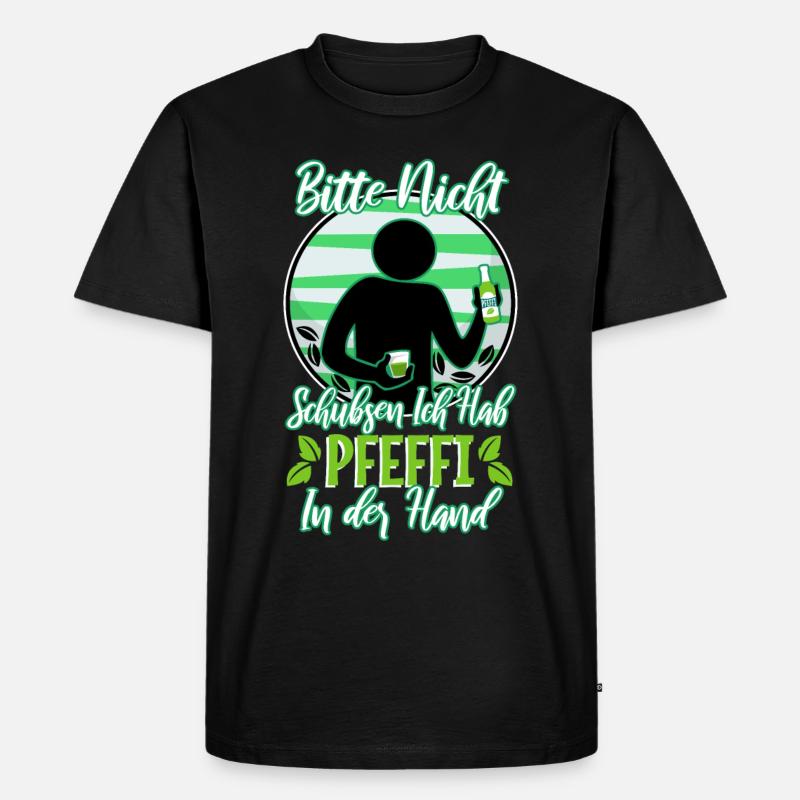 Blutgruppe Pfeffi Positiv - Männer Premium Bio T-Shirt - Schwarz