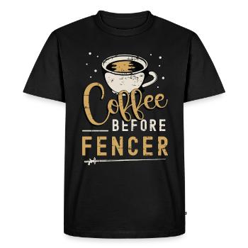 Café d’escrimeur avant l’amateur de café d’épée longue d’escrimeur - T-shirt Premium bio Homme - noir - Devant - Nico (187cm)