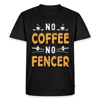 Escrimeur Pas De Café Pas D’escrimeur Épée Jouer Amateur De Café - T-shirt Premium bio Homme - noir - Devant - Nico (187cm)