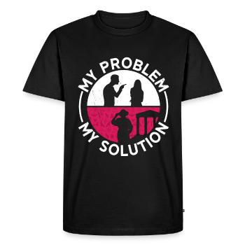 Archéologue Mon problème Mon pictogramme Maman Géologie - T-shirt Premium bio Homme - noir - Devant - Nico (187cm)
