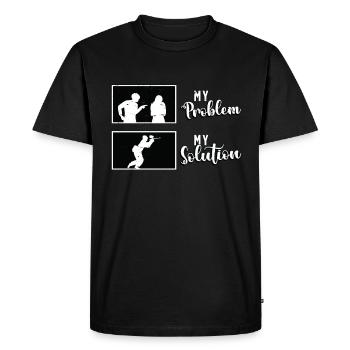 Paintball Player My Problem My Pictogram Mom Dad - Men's Premium Organic T-Shirt - black - Front - Nico (187cm)