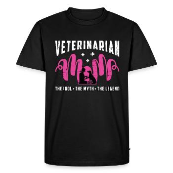 Maman vétérinaire L’idole Le mythe Le vétérinaire - T-shirt Premium bio Homme - noir - Devant - Nico (187cm)