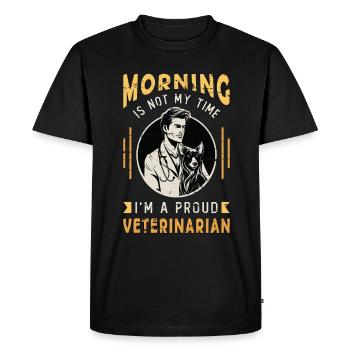 Veterinarian Morning Is Not My Time I'm Vet Tech - Men's Premium Organic T-Shirt - black - Front - Nico (187cm)