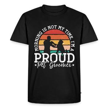 Toiletteur pour animaux de compagnie Le matin n’est pas mon heure Salon des animaux - T-shirt Premium bio Homme - noir - Devant - Nico (187cm)