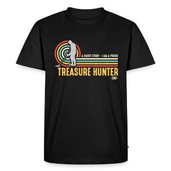 Chasseur de trésors Une histoire courte Je suis un détectionniste - T-shirt Premium bio Homme - noir - Devant - Nico (187cm)