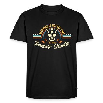 Treasure Hunter Morning Is Not My Time Detectorist - Men's Premium Organic T-Shirt - black - Front - Nico (187cm)