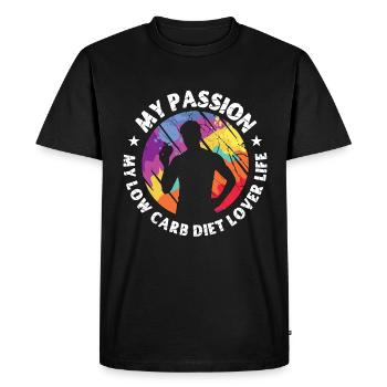Low Carb Diet Lover My Passion My Ketogenic Diet - Men's Premium Organic T-Shirt - black - Front - Nico (187cm)