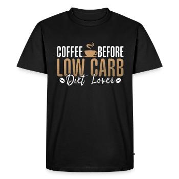 Low Carb Diet Lover Coffee Carb Diet Coffee Lover - Men's Premium Organic T-Shirt - black - Front - Nico (187cm)