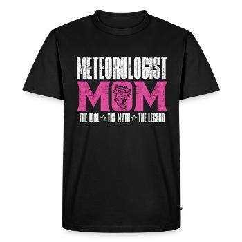 Météorologue Maman L’idole Le mythe Chasseur de tempête - T-shirt Premium bio Homme - noir - Devant - Nico (187cm)