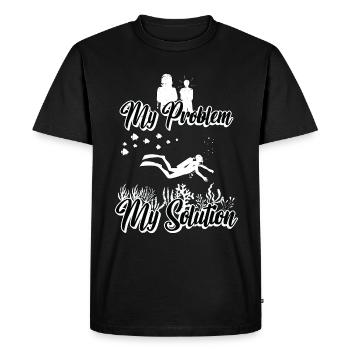 Biologiste marin Mon problème Mon pictogramme Maman Papa - T-shirt Premium bio Homme - noir - Devant - Nico (187cm)