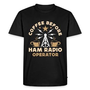 Ham Radio Operator Coffee Operator Coffee Lover - Men's Premium Organic T-Shirt - black - Front - Nico (187cm)