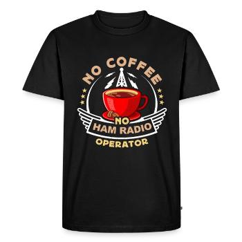 Ham Radio Operator No Coffee Operator Coffee Lover - Men's Premium Organic T-Shirt - black - Front - Nico (187cm)