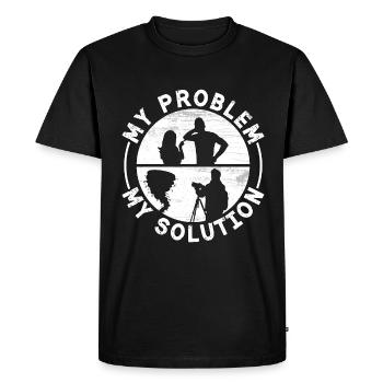 Chasseur de tornades Mon problème Mon pictogramme Papa Maman - T-shirt Premium bio Homme - noir - Devant - Nico (187cm)