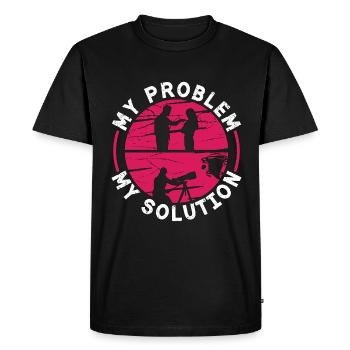 Chasseur de tornades Mon problème Mon pictogramme Maman Papa - T-shirt Premium bio Homme - noir - Devant - Nico (187cm)