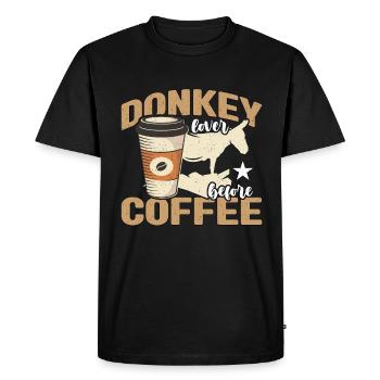 Donkey Lover Before Donkey Owner Coffee Lover - Men's Premium Organic T-Shirt - black - Front - Nico (187cm)