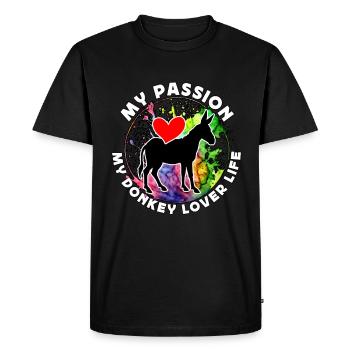 Donkey Lover My Passion My Donkey Farm Animal - Men's Premium Organic T-Shirt - black - Front - Nico (187cm)