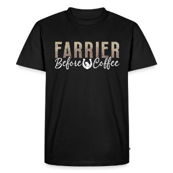 Farrier Before Coffee Metalworker Coffee Lover - Men's Premium Organic T-Shirt - black - Front - Nico (187cm)