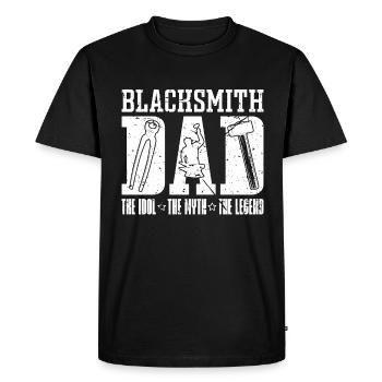 Papa forgeron L’idole Le mythe Le forgeron - T-shirt Premium bio Homme - noir - Devant - Nico (187cm)