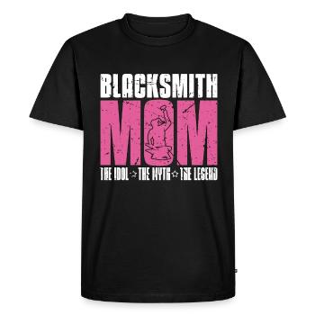 Maman forgeronne L’idole Le mythe Le ferronnier - T-shirt Premium bio Homme - noir - Devant - Nico (187cm)