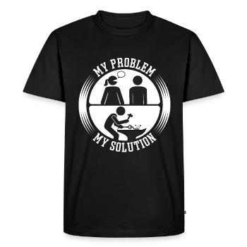 Forgeron Mon problème Ma solution Pictogramme Papa - T-shirt Premium bio Homme - noir - Devant - Nico (187cm)