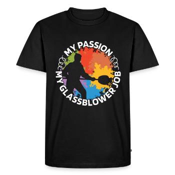 Souffleur de verre Ma passion Mon souffleur de verre Verrier - T-shirt Premium bio Homme - noir - Devant - Nico (187cm)